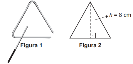 Triângulo musical e triângulo equilátero de altura 8 cm