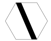 Hexágono com paralelogramo interno