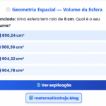 Exercício Geometria Espacial