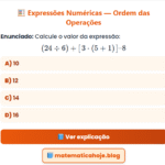 Exercício Expressões Numéricas 
