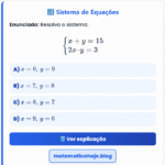 Exercício Sistema de Equações