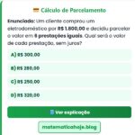  Cálculo de Parcelamento