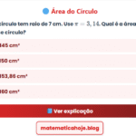 Exercício Área do Círculo