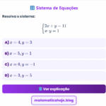  Exercício Sistema de Equações