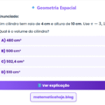 Exercício  Geometria Espacial