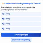 Exercício Conversão de Unidade