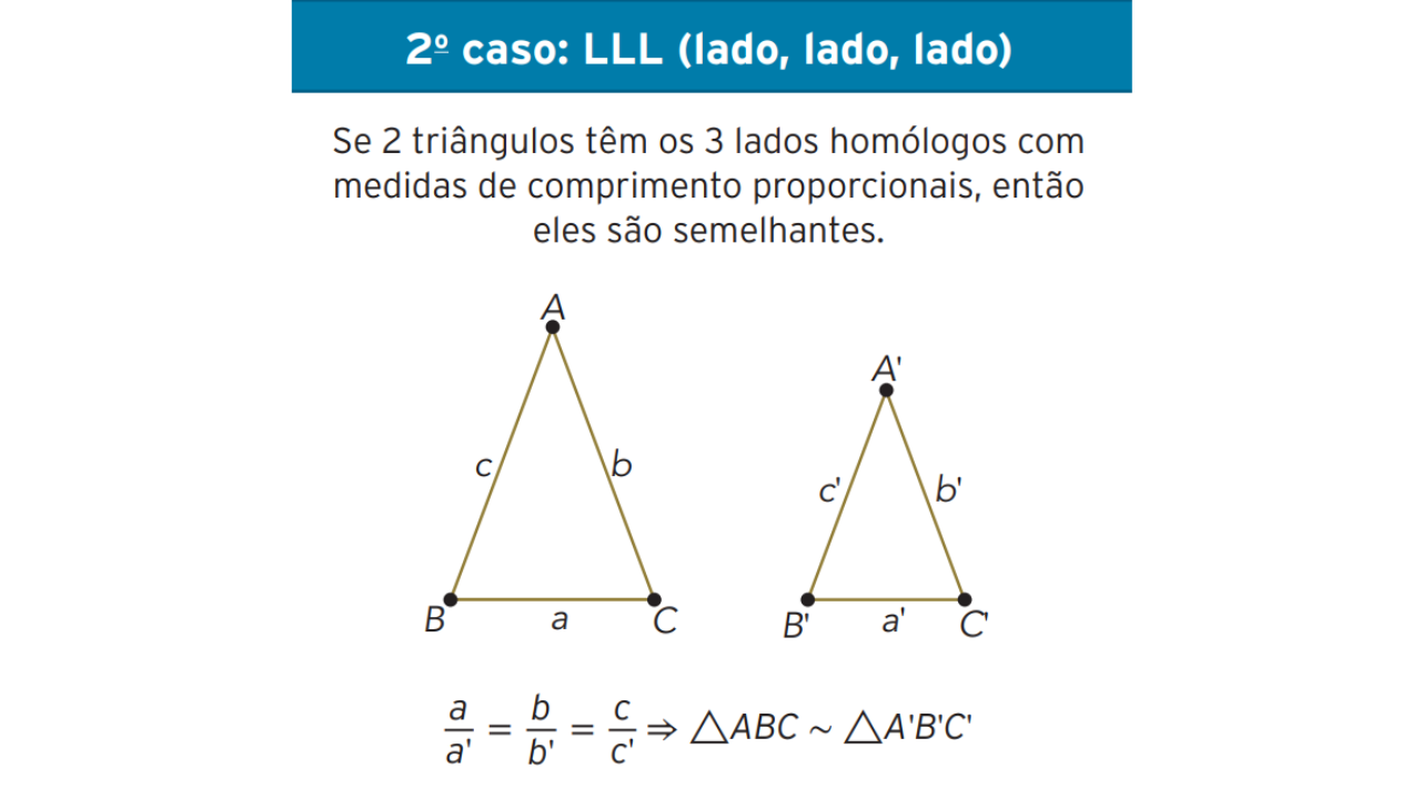 Semelhança de triângulos caso LLL