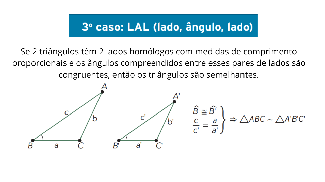 Semelhança de triângulos caso LAL