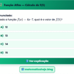 Exercício Função Afim