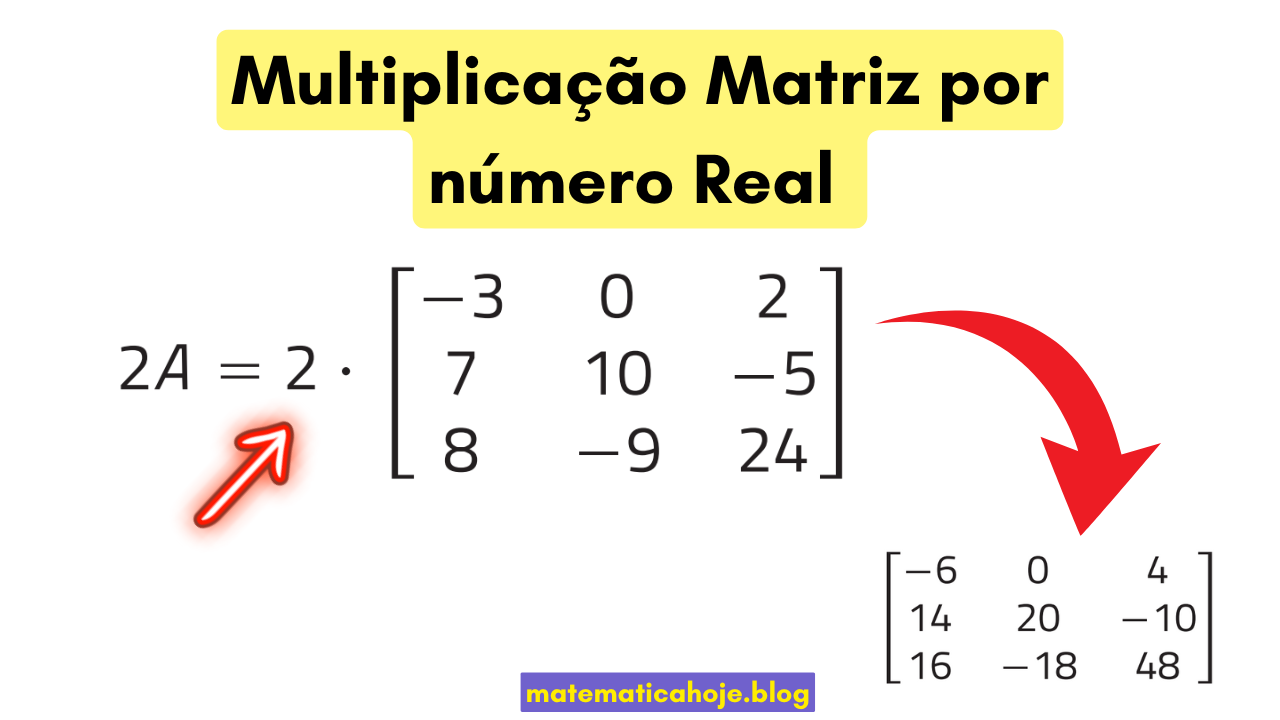 Multiplicação de matriz por número real - exemplo ilustrado