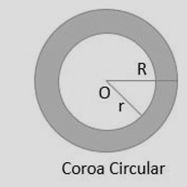 Coroa circular com raios R e r