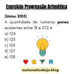 Exercício Progressão Aritmética