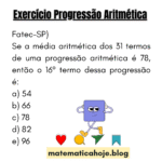 Exercício Progressão Aritmética