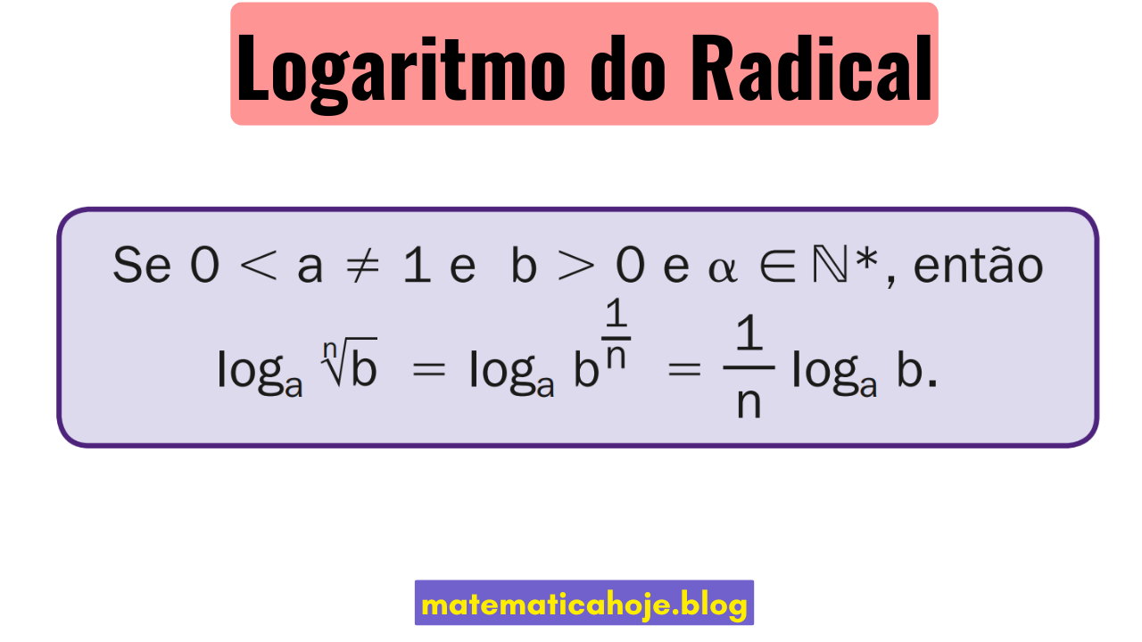 Propriedade do logaritmo do radical