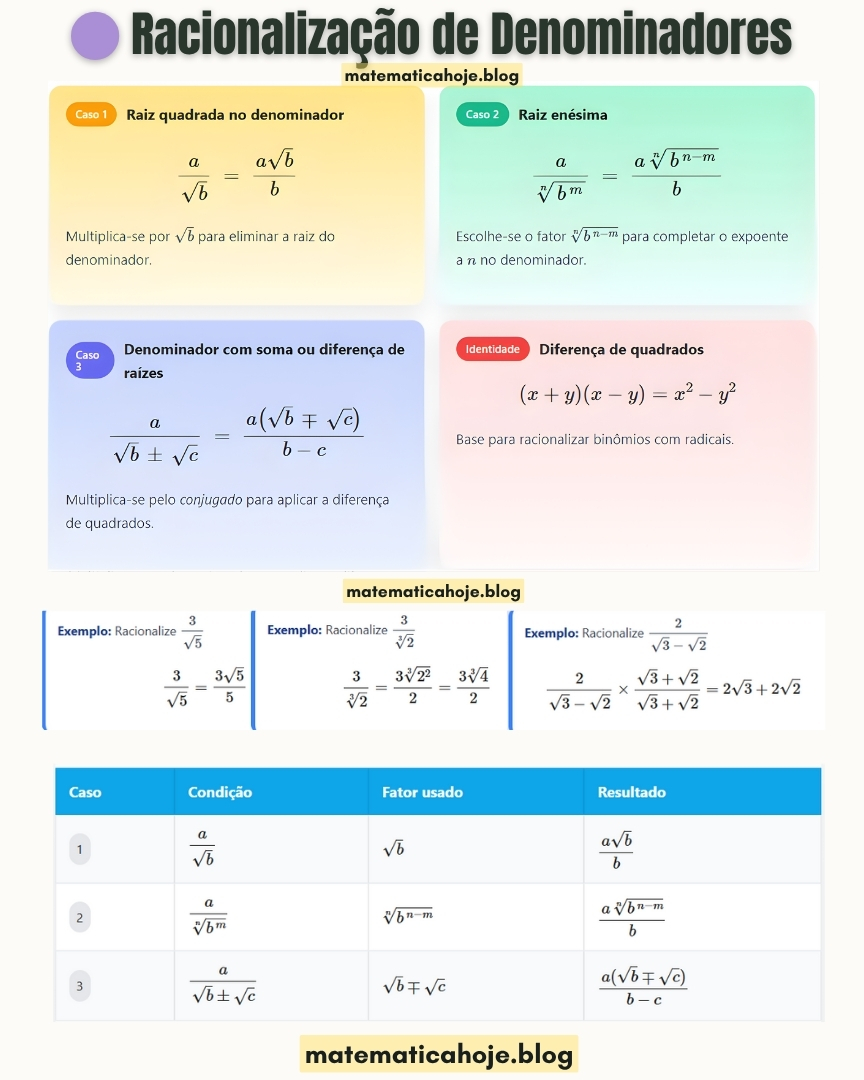 Racionalização de Denominadores