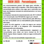 ENEM 2025: Quanto será a nova mensalidade do estacionamento? 💰