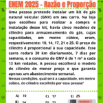 🚗💨 Qual cilindro escolher? Questão ENEM 2025 sobre consumo e proporção!