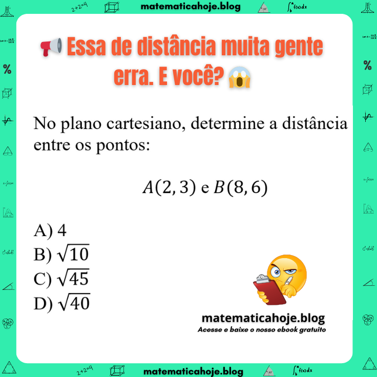Questão sobre distância entre dois pontos no plano cartesiano