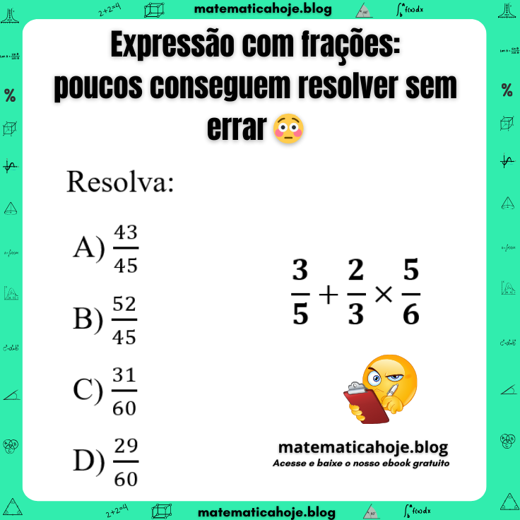 expressão com frações desafio
