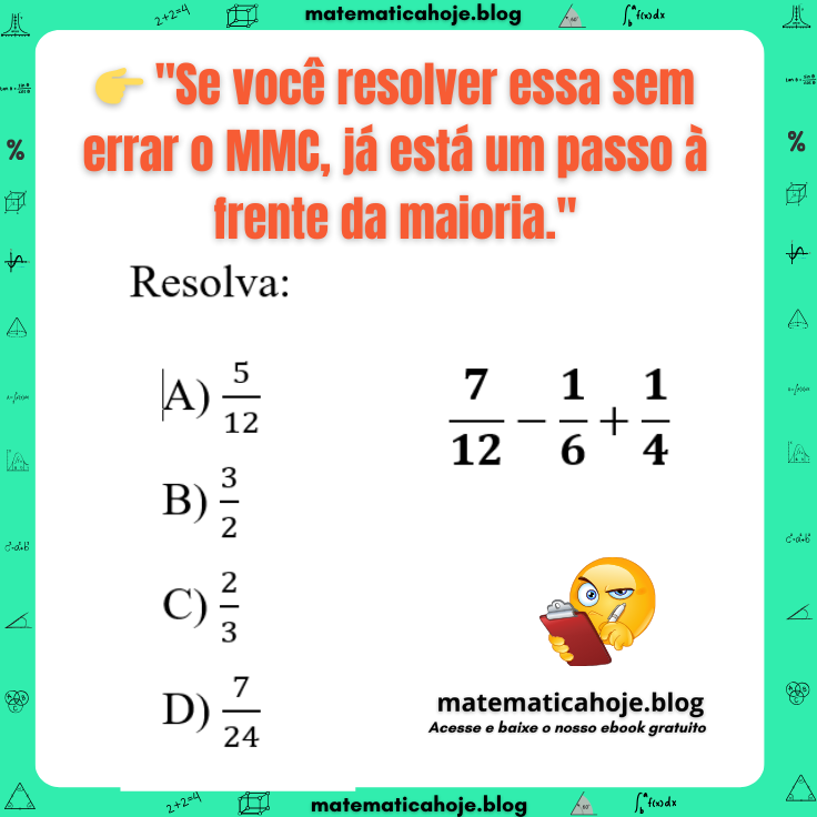 Questão de soma e subtração de frações