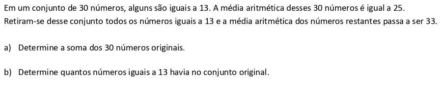 Questão discursiva sobre média aritmética da FGV 2026