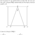 Questão 50 UNICAMP 2026: Geometria Plana, Trigonometria e Área de Triângulo em um Quadrado