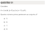 Questão 51 UNICAMP 2026: Conjuntos Numéricos, Módulo e Quantidade de Números Primos