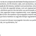 ENEM 2025 – Distância percorrida em partida de futebol (questão comentada)