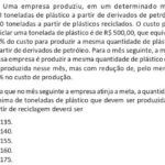 Porcentagem e Custo de Produção no ENEM 2025: Quanto Reciclar para Economizar 50%?