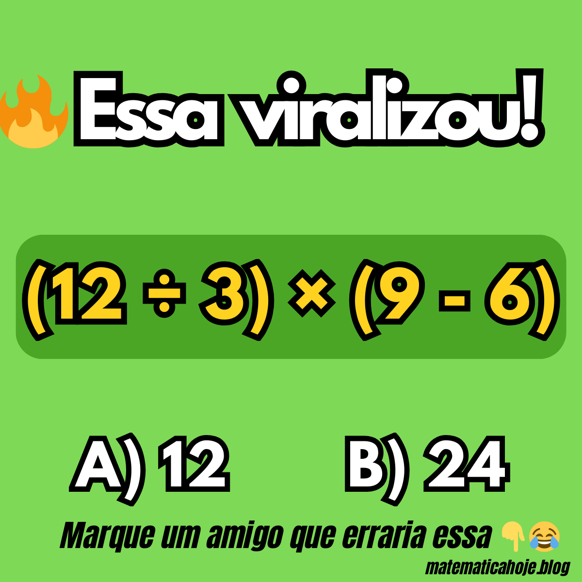 Desafio de expressão numérica viral Matemática Hoje