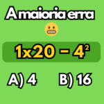 A maioria erra essa conta por causa do 4²… e você? 😅