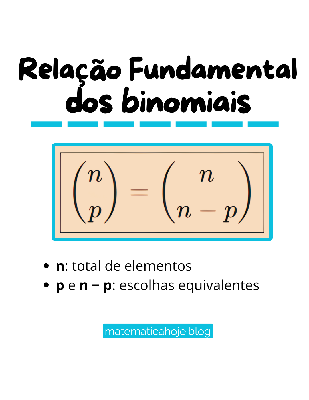 Relação Fundamental dos Binomiais (n p) = (n n-p)