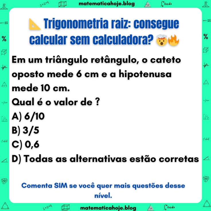Questão de trigonometria em triângulo retângulo