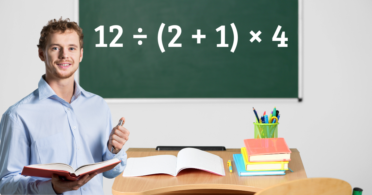 Expressão numérica: 12 ÷ (2 + 1) × 4