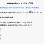FGV 2025 Matemática: Dívida Periódica de 3/7 (Questão Resolvida)