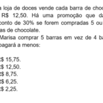 FGV 2025 Matemática: Promoção com Desconto Percentual (Barras de Chocolate)