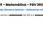 FGV 2025 Matemática: Antecessor e Sucessor (Questão 01 Resolvida)