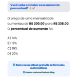Você sabe calcular esse aumento percentual? 💰📈