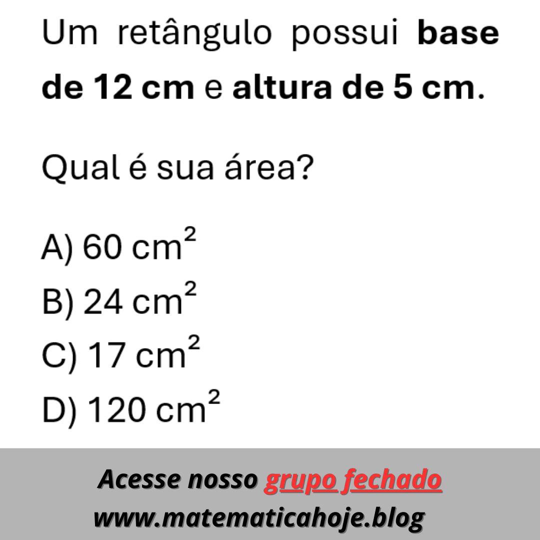 Questão sobre área do retângulo