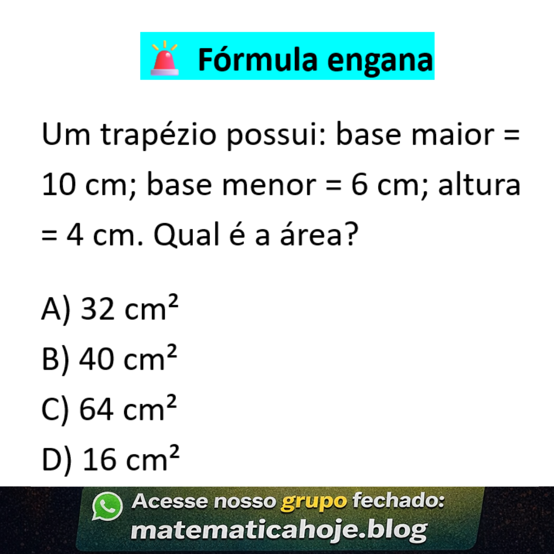 Questão sobre área do trapézio