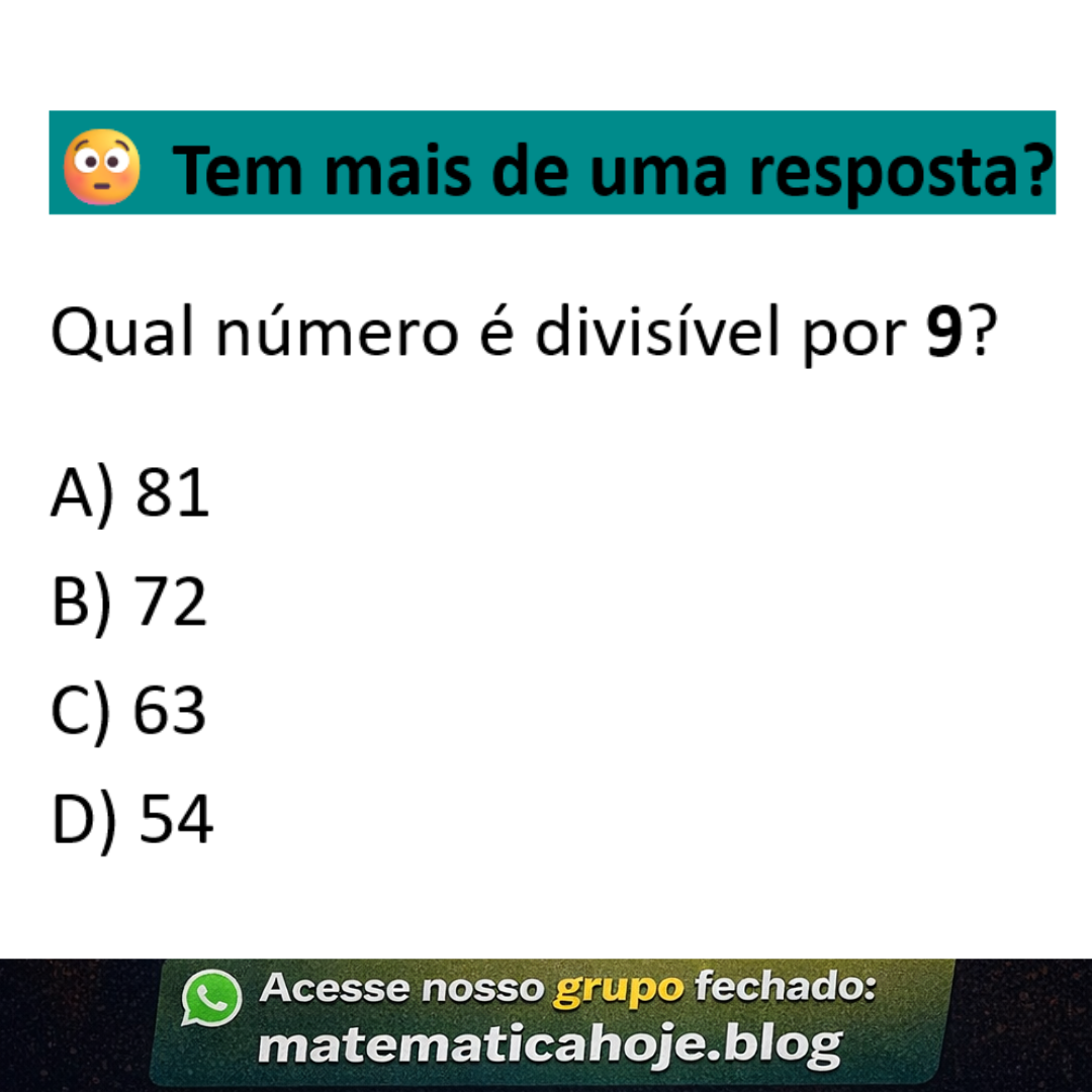 Questão sobre divisibilidade por 9