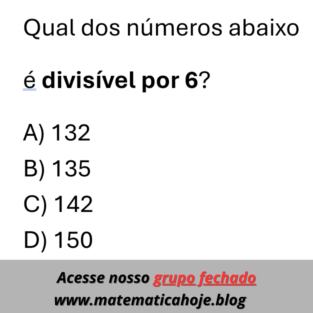 Questão sobre divisibilidade por 6