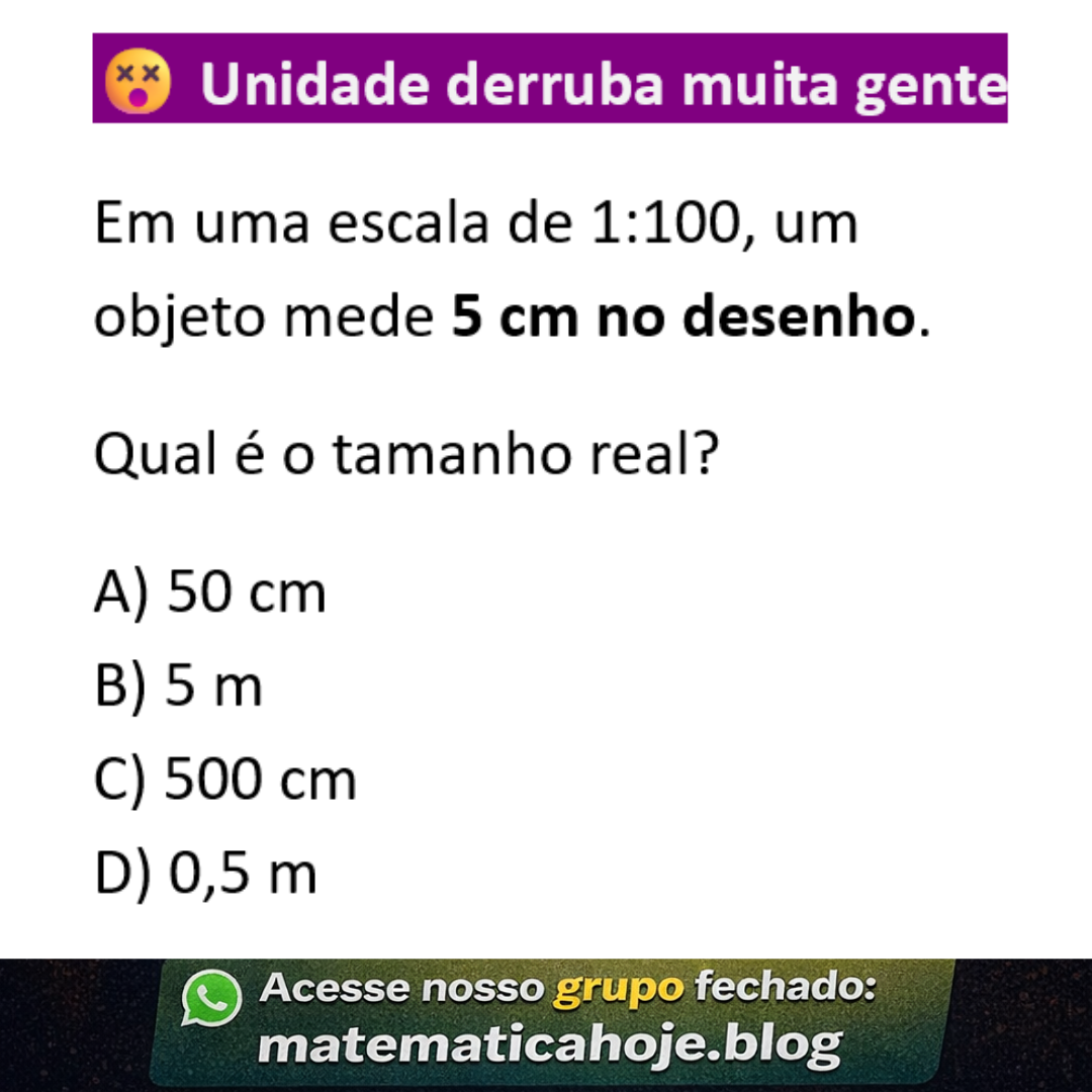 Questão sobre escala 1 para 100