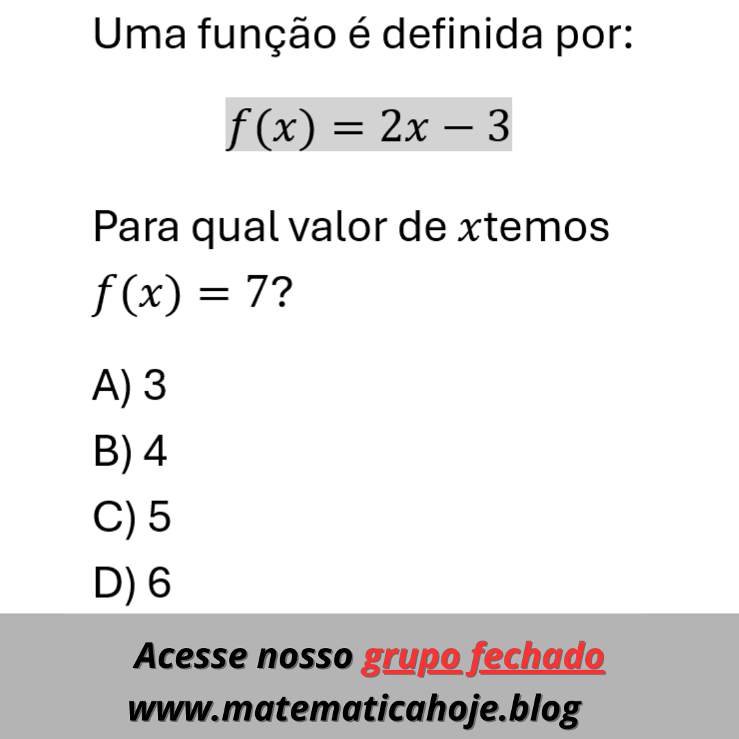 Questão sobre função afim