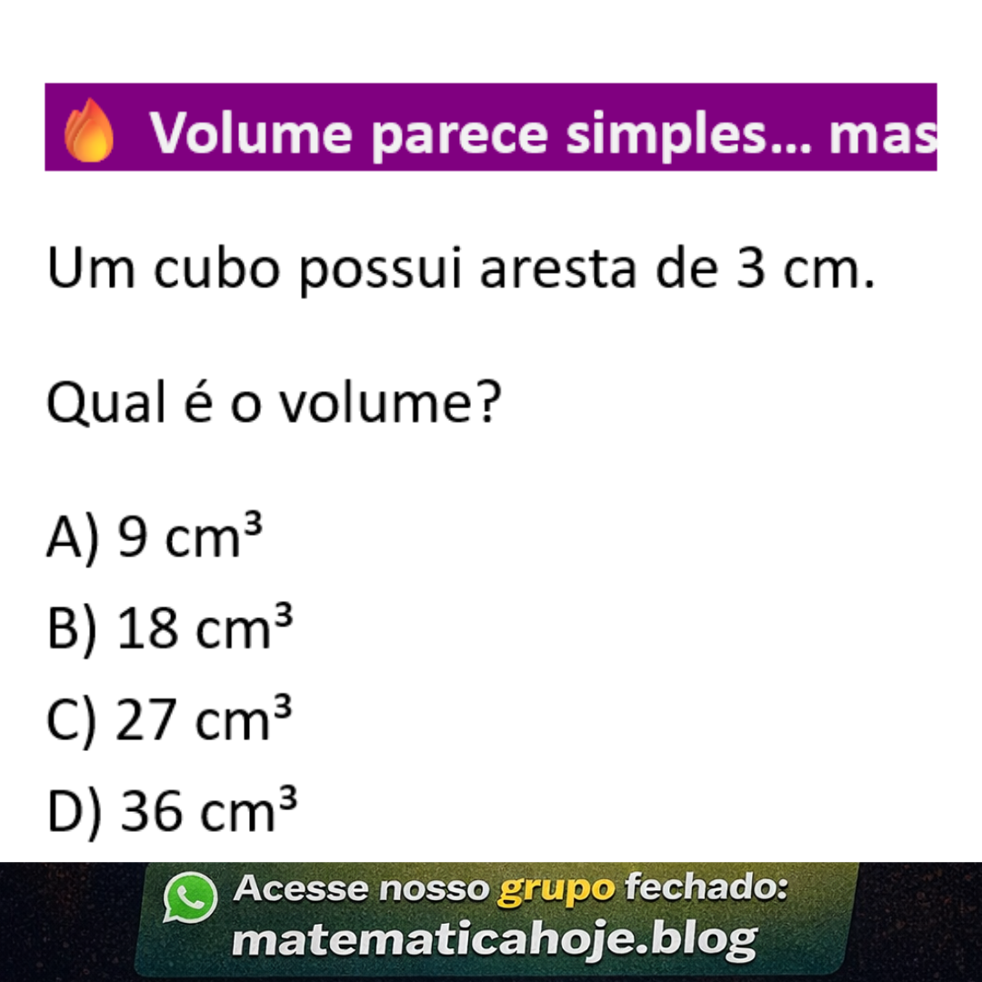 Questão sobre volume do cubo