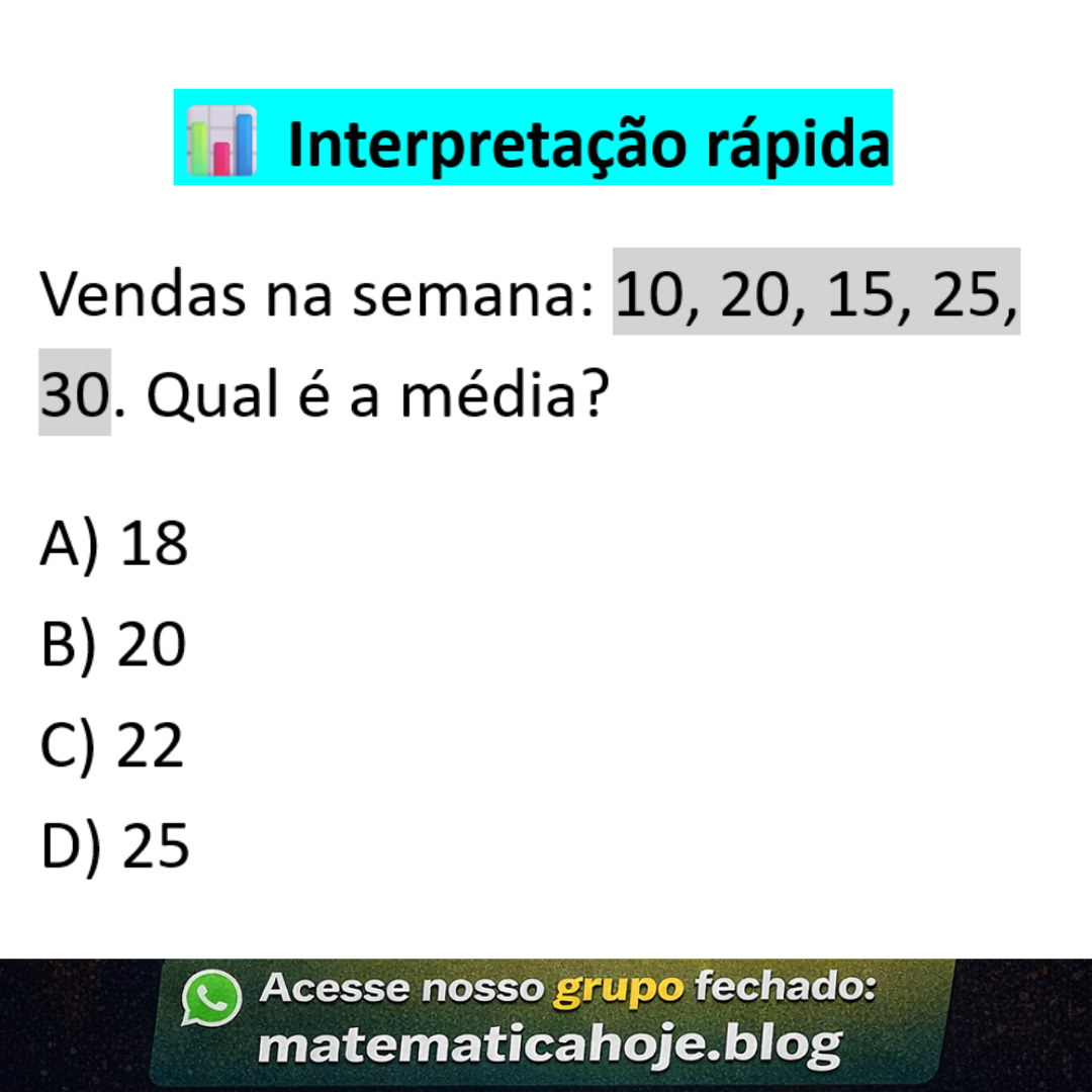 Média aritmética vendas semana