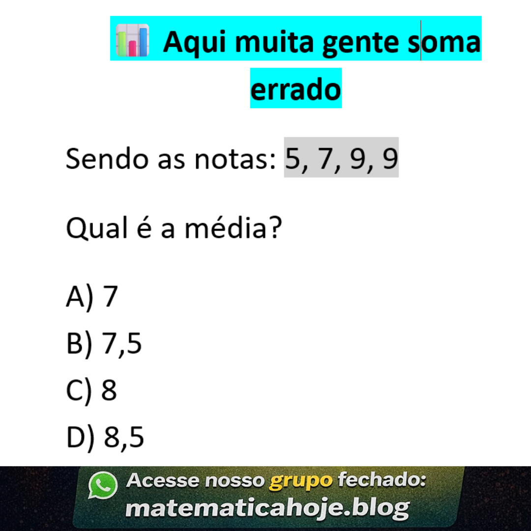 Questão sobre média aritmética