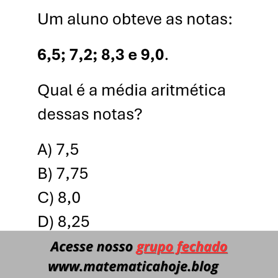 Questão sobre média aritmética