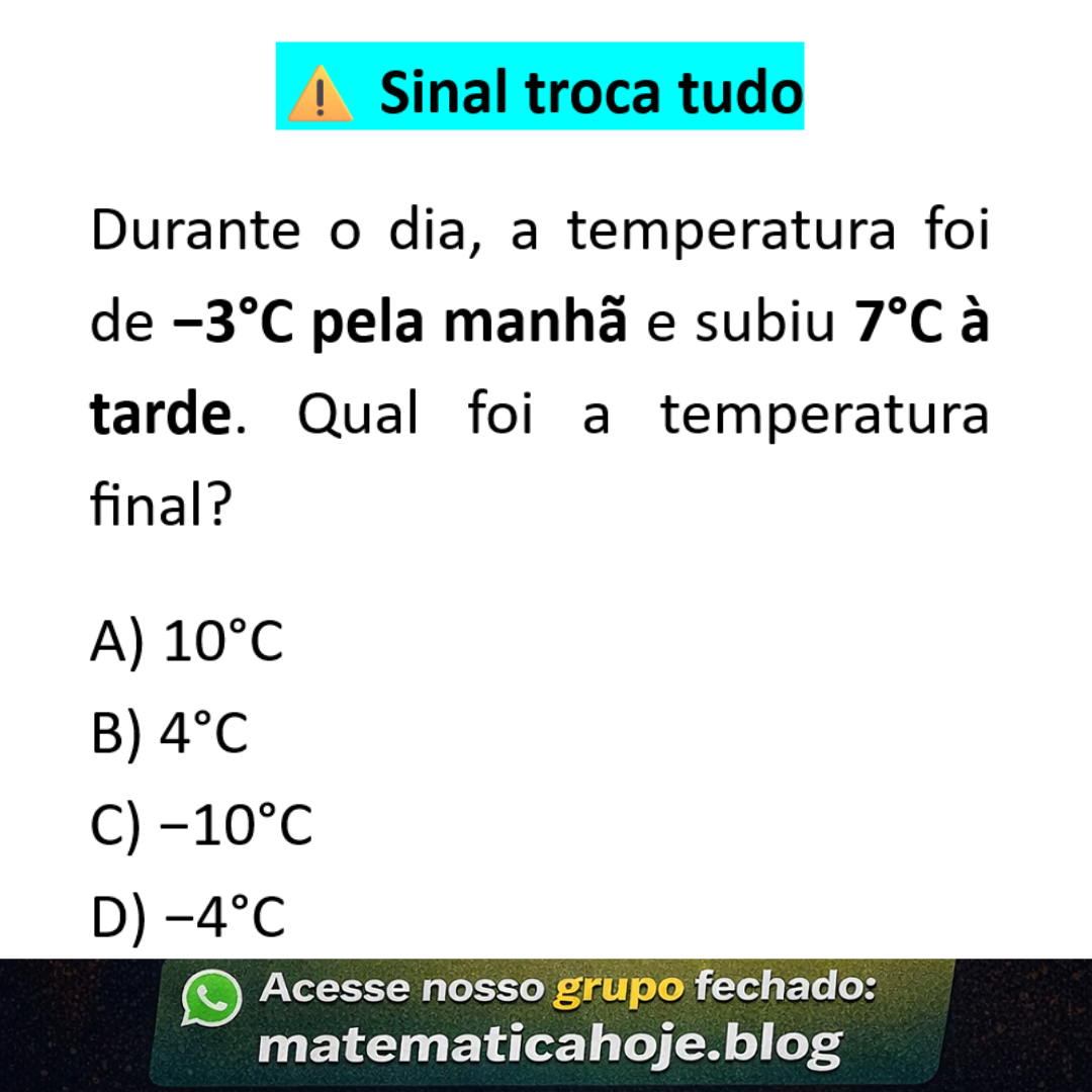 Números inteiros temperatura