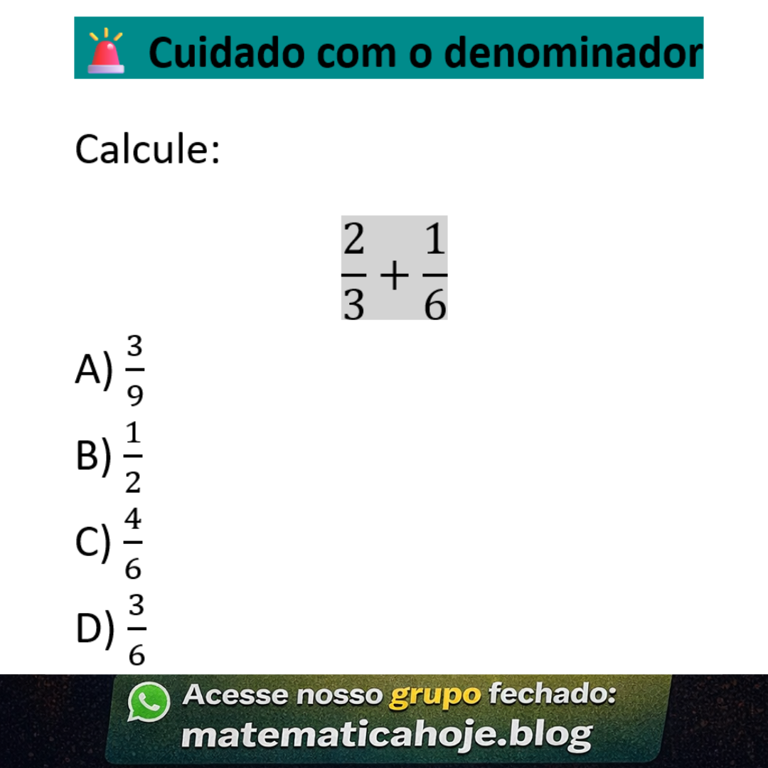 Questão sobre soma de frações